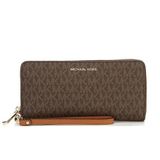  Vì Nữ Dài Michael Kors Brown Signature Logo Prin Canvas Travel Wallet Size 21cm 
