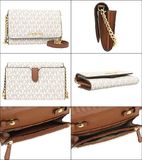  Ví Cầm Tay Michael Kors Đeo Chéo Jet Set Travel Medium MF Phone Vanilla Xbody Màu Trắng Có Logo 