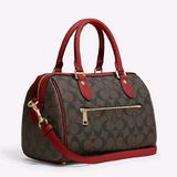  Túi Xách Coach Rowan Satchel In Signature Canvas CH280 Màu Nâu/Đỏ Size 26cm 