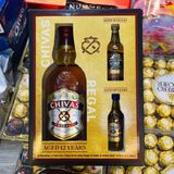  Set Rượu Chivas 3 Chai Chivas 12 (750ml) Chivas 15(50ml) và Chivas 18 (50ml) 