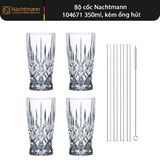  Bộ Ly Cao Nachtmann 104671 Noblesse Latte Macchiato Set 4 Ly 350ml, Kèm Ống Hút 