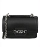  Túi Xách Michael Kors Heather Leather Da Trơn Màu Đen Cross Body Size Small 24 cm 