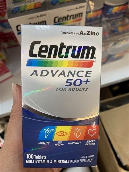  CENTRUM ADVANCE 50+ FOR ADULTS 100V- VITAMIN TỔNG HỢP CHO NGƯỜI TRÊN 50 TUỔI Vitamin Tổng Hợp Cho Người Trên 50 Tuổi Centrum Advance 50+ 100Viên 