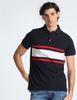  Áo Thun Polo Tommy Hilfiger Horizzon Stripe Màu Xanh Đen Đậm, Dáng Slim Fit 