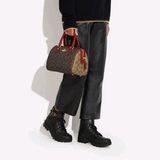  Túi Xách Coach Rowan Satchel In Signature Canvas CH280 Màu Nâu/Đỏ Size 26cm 