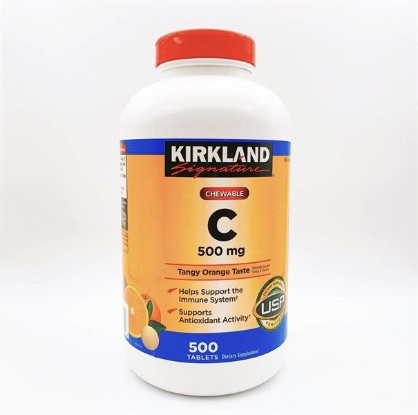  Hộp 500 viên Vitamin C 500mg Kirkland của Mỹ dạng Ngậm 