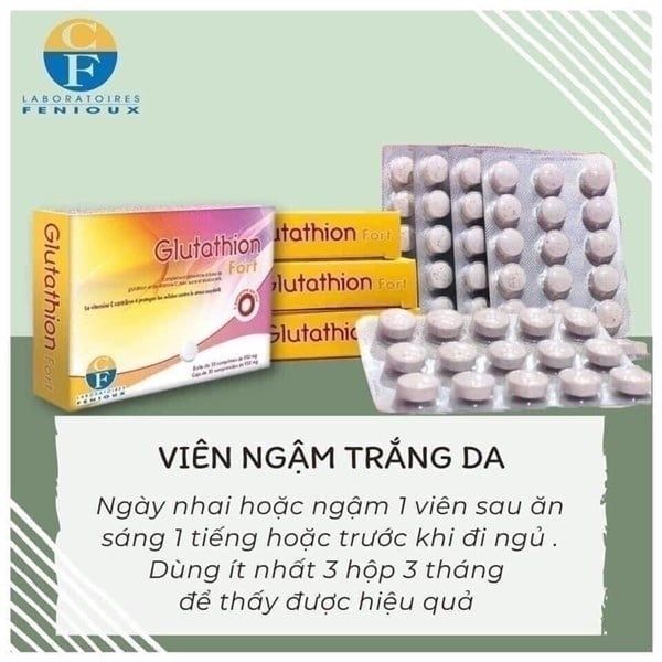  Viên ngậm trắng da Fenioux Glutathion Fort 30viên 