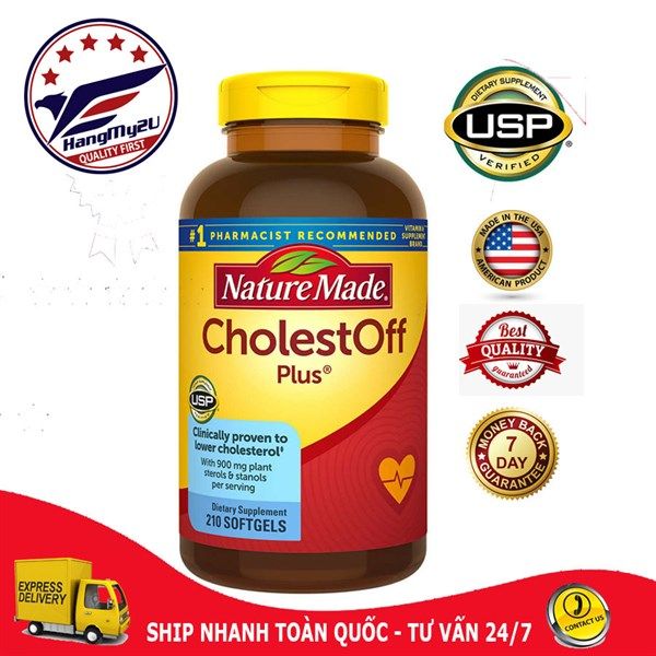  Viên Giảm Mỡ Trong Máu Cholesterol Cholestoff Plus nature Made Mẫu Mới 210 viên 
