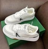  Giày Lacoste Trắng Kem Viền Nâu 