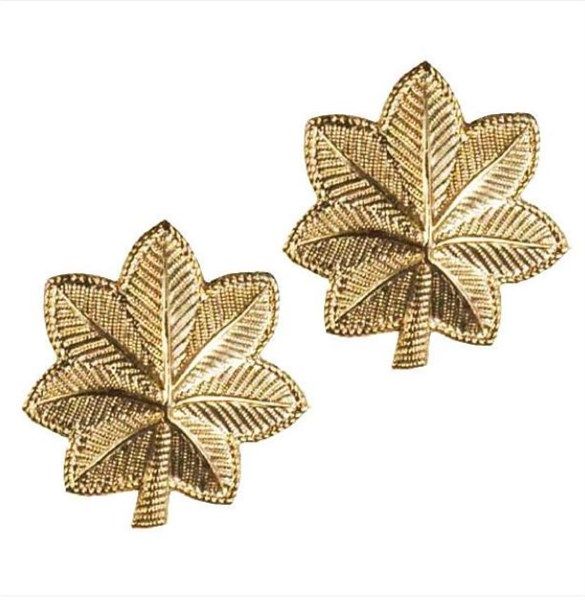  Pins Đính Áo Vanguard Bông Sồi Vàng 22K- Cấp hàm Thiếu Tá 