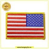  Phù hiệu Cờ Mỹ Màu Đỏ Viền Vàng Có Keo Ủi 