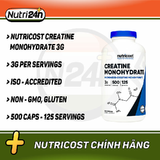  NUTRICOST CREATINE MONOHYDRATE 3G 500 VIÊN 
