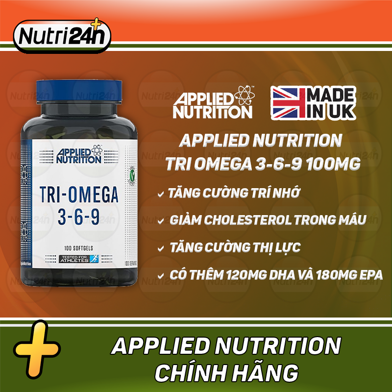  APPLIED NUTRITION TRI OMEGA 3-6-9 100MG 100 VIÊN 
