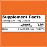  NOW BIOTIN 5000MCG 60 VIÊN 