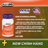  NOW VITAMIN D3 2000IU 240 VIÊN 