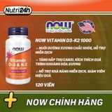  NOW VITAMIN D3 & K2 1000 IU 120 VIÊN (VITAMIN PHÒNG TRÁNH XƯƠNG KHỚP, TIM MẠCH) 