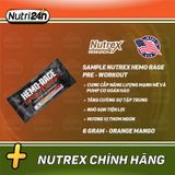  SAMPLE NUTREX HEMO RAGE PRE WORKOUT 6GRAM - ORANGE MANGO 