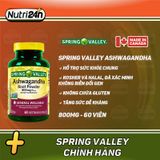  SPRING VALLEY ASHWAGANDHA 800MG 60 VIÊN 