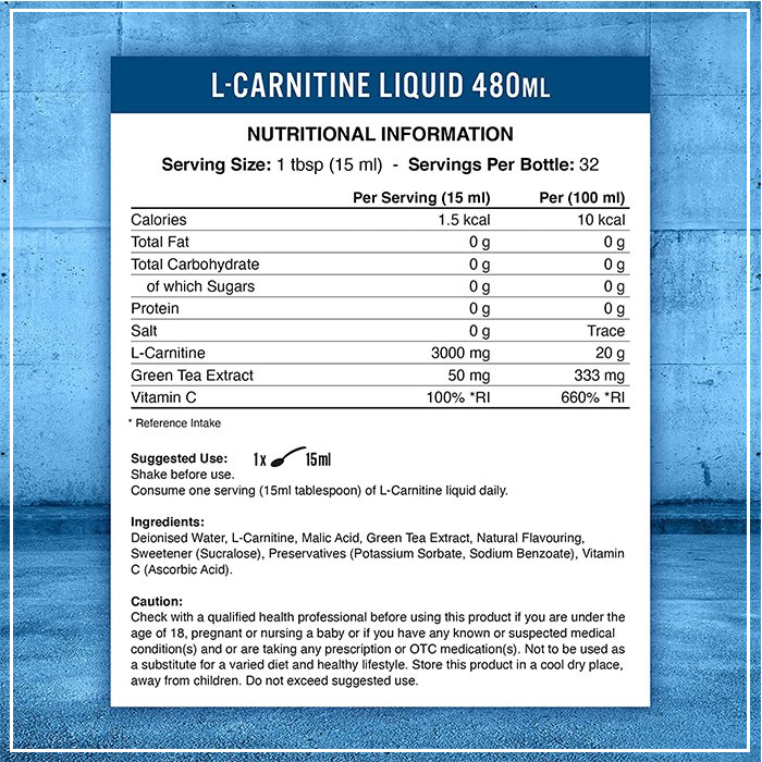 APPLIED NUTRITION L CARNITINE LIQUID 3000 480ML – DINH DƯỠNG CHO MỖI NGÀY