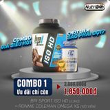  COMBO 1 - BPI ISO HD 5LBS 2.3KG - CHOCOLATE BROWNIE (HŨ) + RC OMEGA XS 120 VIÊN - ONSALE 