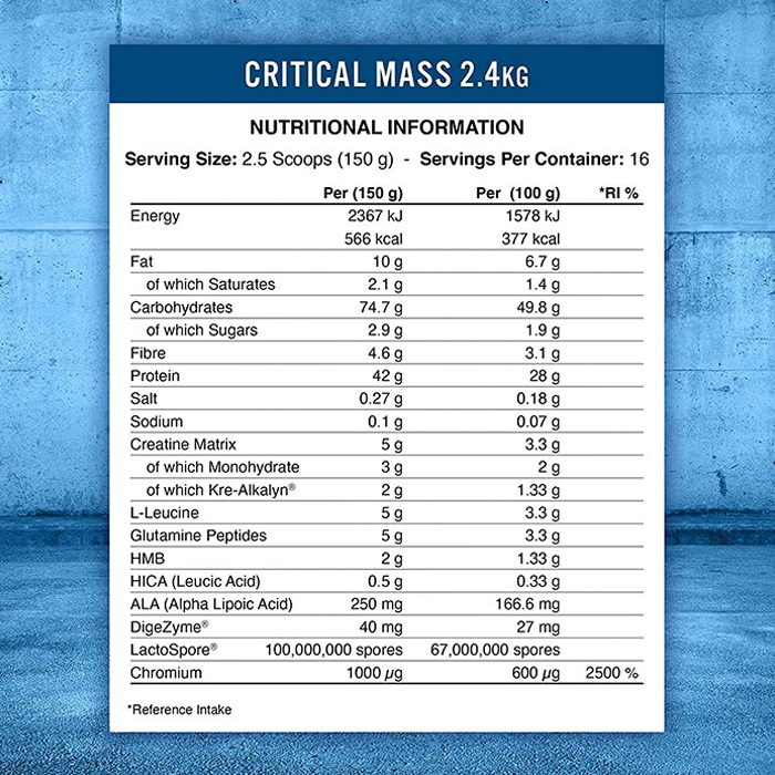 APPLIED NUTRITION CRITICAL MASS LEAN MASS GAINZ 2.4KG