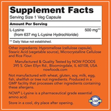  NOW L-LYSINE 500MG 100 VIÊN 