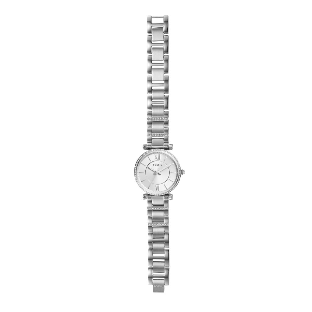 Đồng hồ nữ Fossil Carlie dây kim loại, mặt 35 MM, màu bạc, ES4341