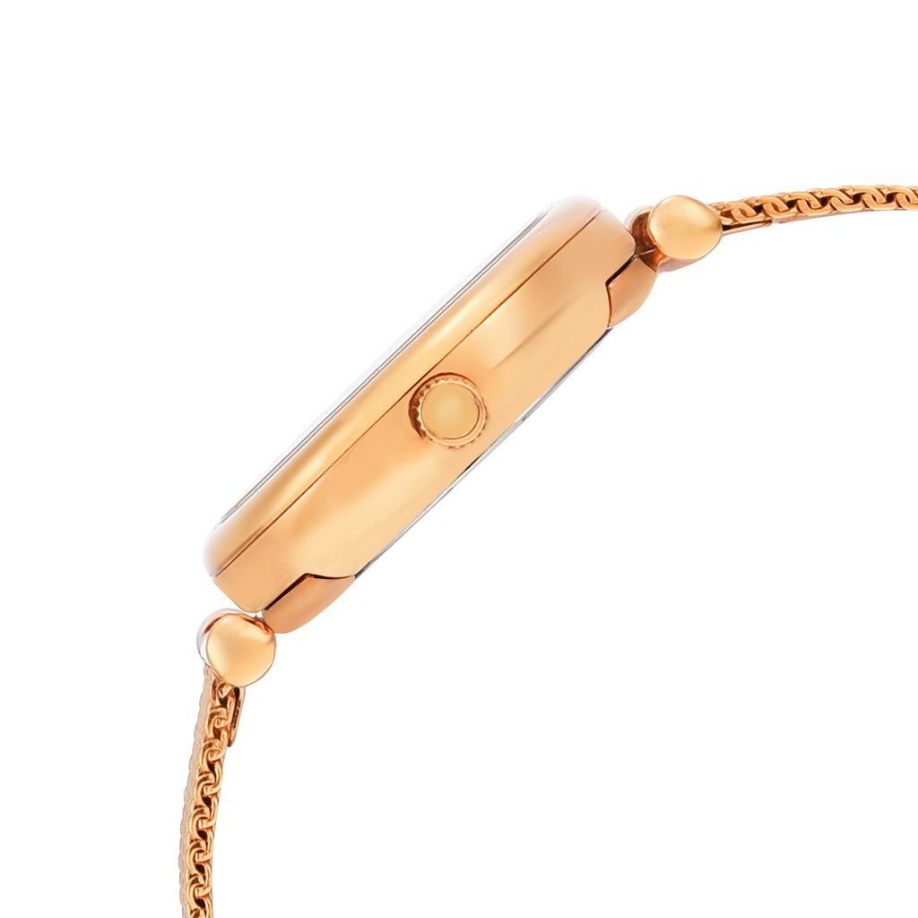 Đồng hồ nữ Fossil Carlie dây kim loại, mặt 28 MM, màu vàng hồng, ES4433