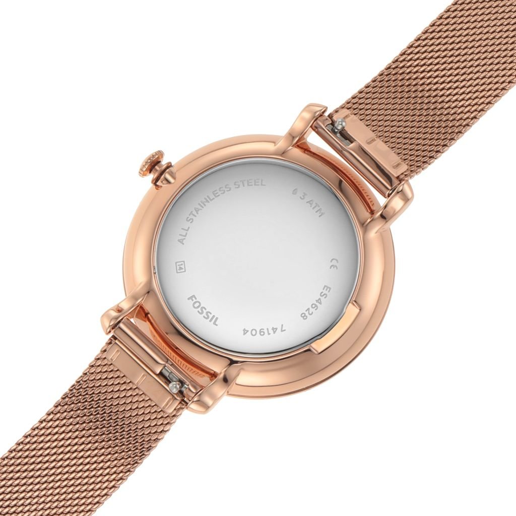 Đồng hồ nữ Fossil Jacqueline dây kim loại, mặt 36 MM, màu vàng hồng, ES4628