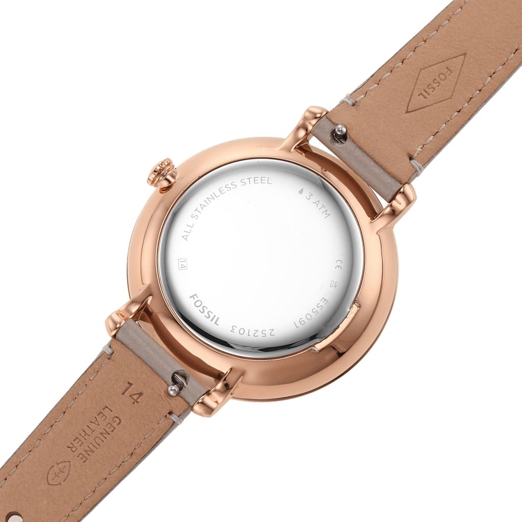 Đồng hồ nữ Fossil Jacqueline dây da, mặt 36 MM, màu xám, ES5091