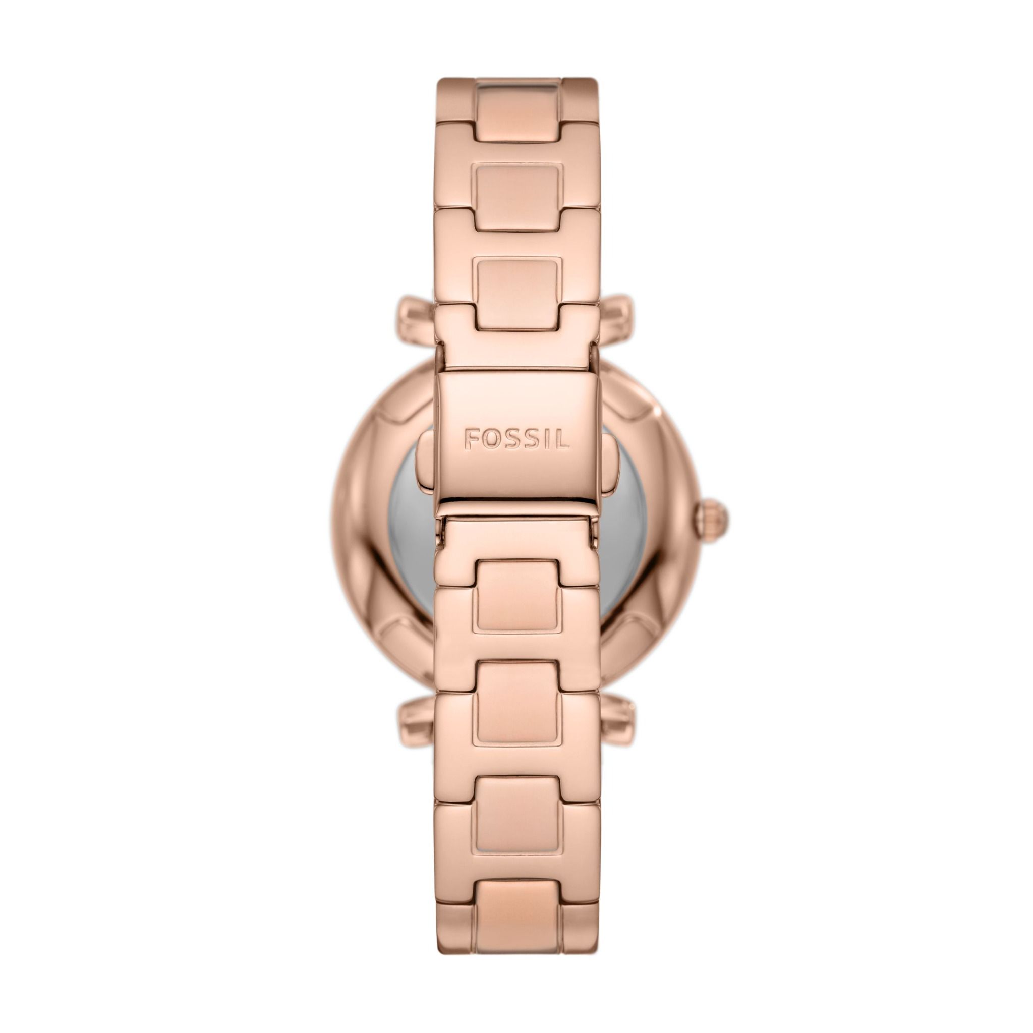 Đồng hồ nữ Fossil Carlie dây thép không gỉ ES5158 - vàng hồng 