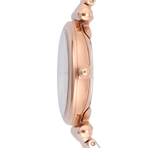 Đồng hồ nữ Fossil Carlie dây thép không gỉ, mặt 28MM, màu vàng hồng ES5202