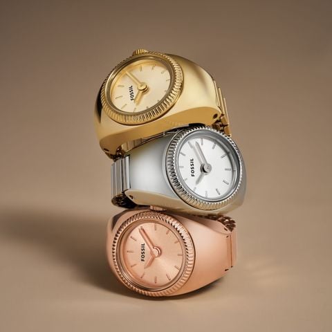Nhẫn đồng hồ nữ Fossil WATCH RING mặt 15MM dây thép không gỉ màu bạc, ES5245
