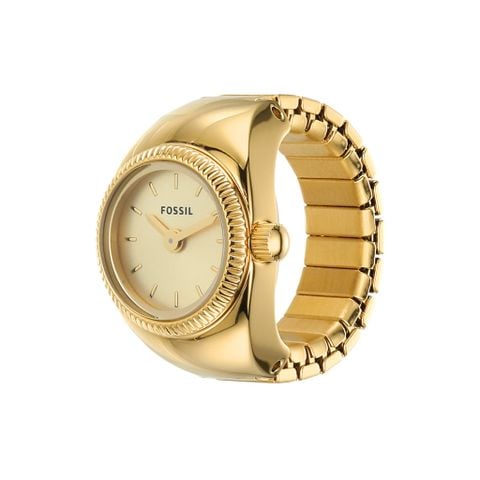 Nhẫn đồng hồ nữ Fossil RING WATCH ES5246 dây thép không gỉ - màu vàng