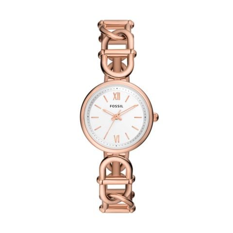Đồng hồ nữ Fossil Carlie dây kim loại, mặt 30 MM, màu vàng hồng, ES5273