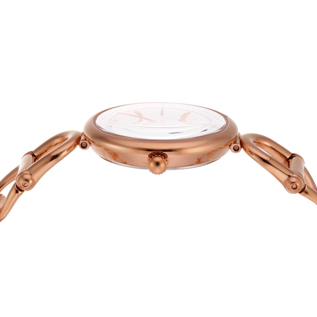 Đồng hồ nữ Fossil Carlie dây thép không gỉ, mặt 30 MM, màu vàng hồng, ES5273