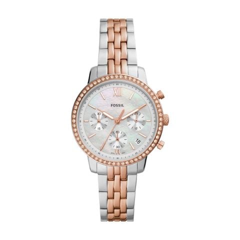 Đồng hồ nữ Fossil Chronograph Neutra dây kim loại, mặt khảm xà cừ 36MM, ES5279