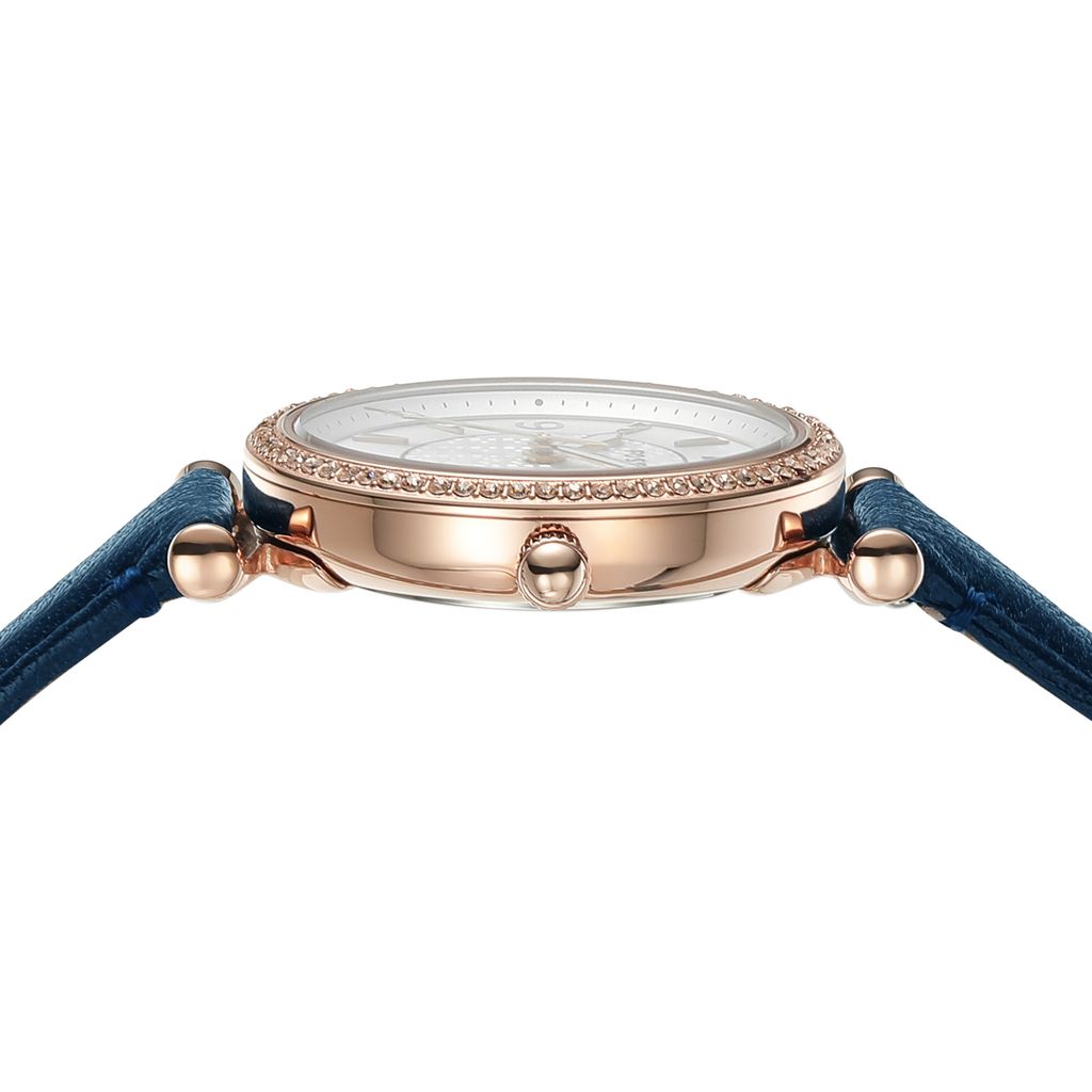 Đồng hồ nữ Fossil Carlie dây da, mặt 28 MM, màu xanh dương, ES5295