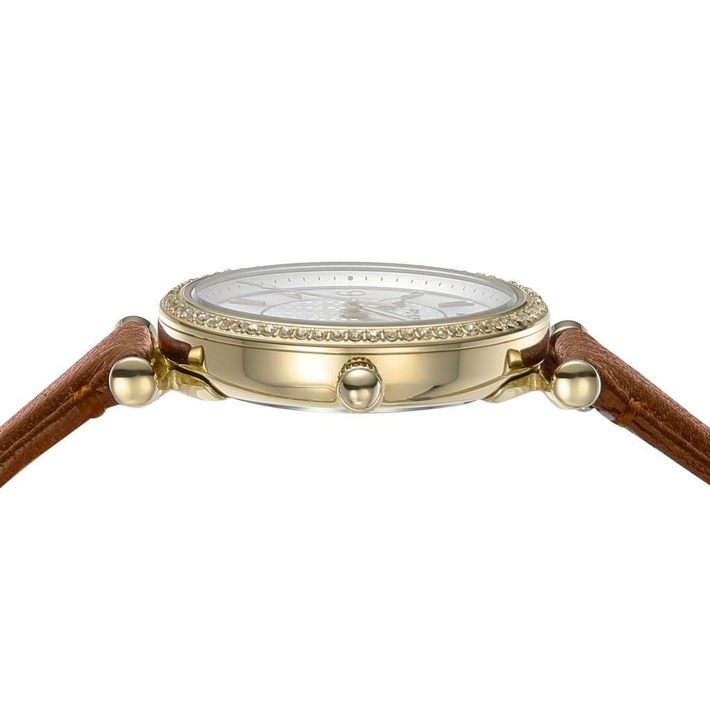 Đồng hồ nữ Fossil Carlie dây da, mặt 28 MM, màu nâu, ES5297
