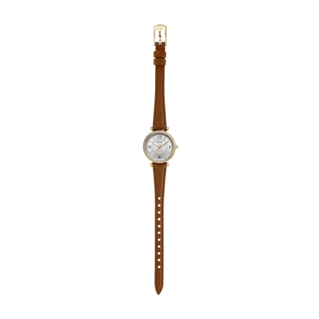 Đồng hồ nữ Fossil Carlie dây da, mặt 28 MM, màu nâu, ES5297