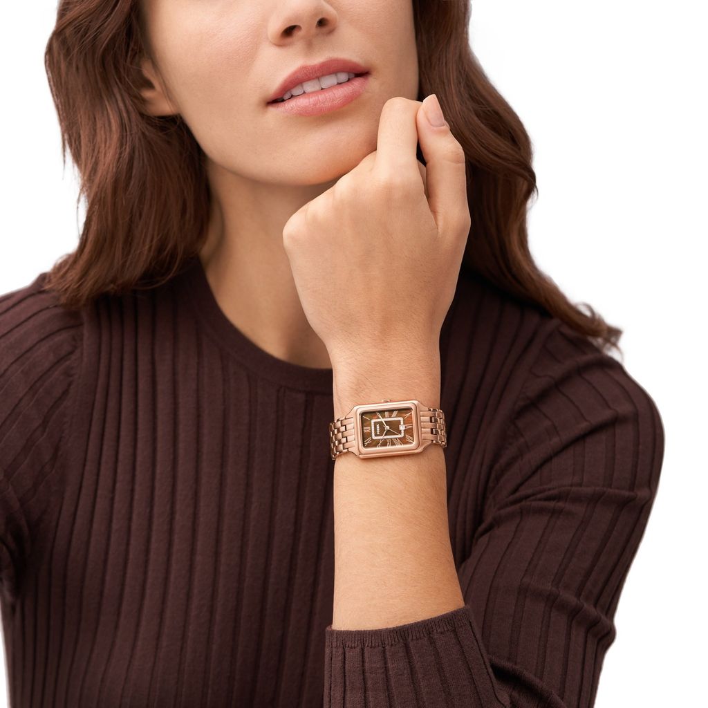 Đồng hồ nữ Fossil RAQUEL mặt xà cừ đen 26MM ES5323 màu ROSE GOLD