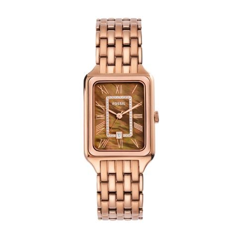 Đồng hồ nữ Fossil RAQUEL mặt xà cừ đen 26MM ES5323 màu ROSE GOLD