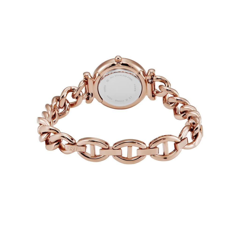 Đồng hồ nữ Fossil CARLIE ES5330 chính hãng, mặt 28MM - màu vàng hồng, kim dạ quang