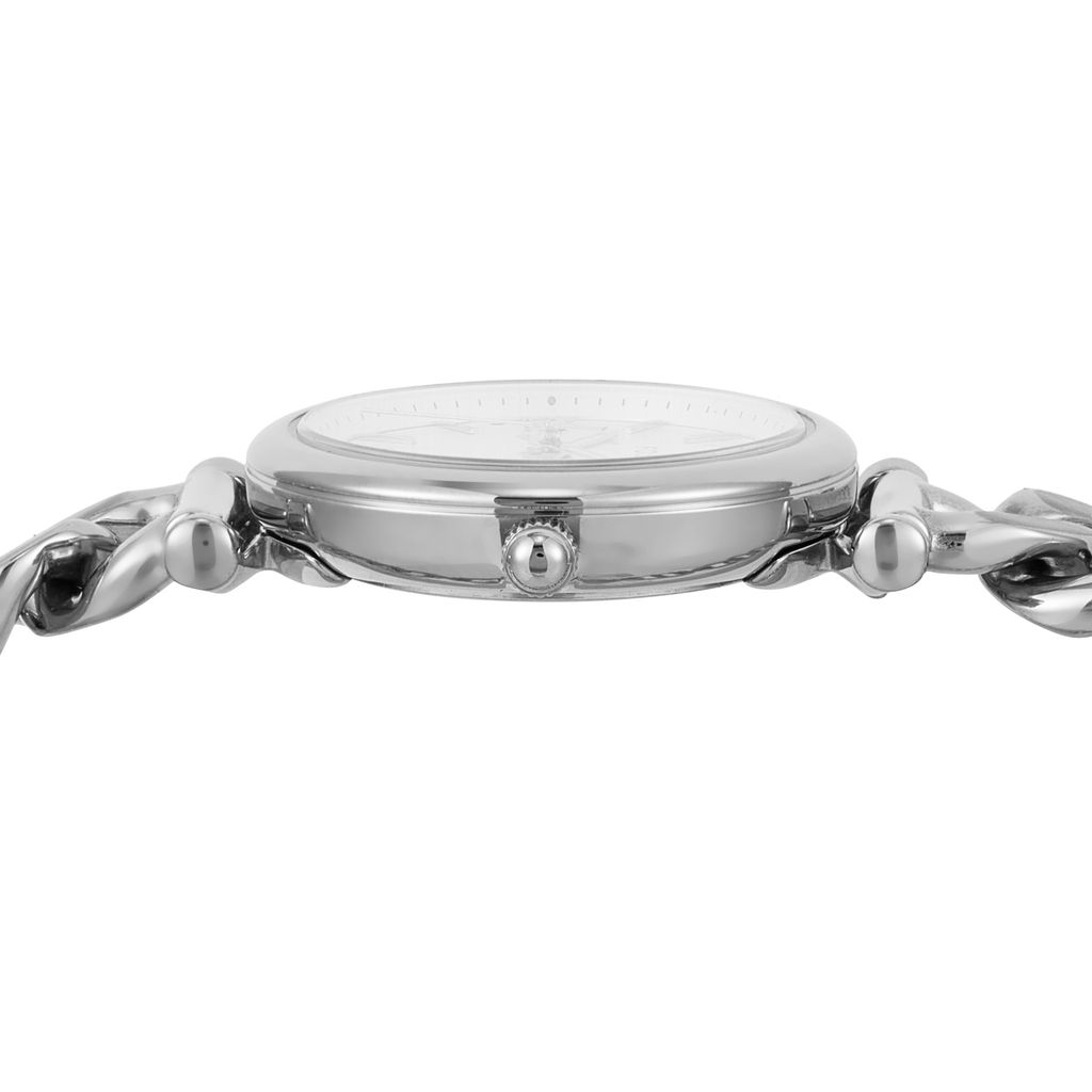 Đồng hồ nữ Fossil CARLIE ES5331 dây thép không gỉ, mặt 28MM, màu bạc, kim dạ quang và cọc số La Mã