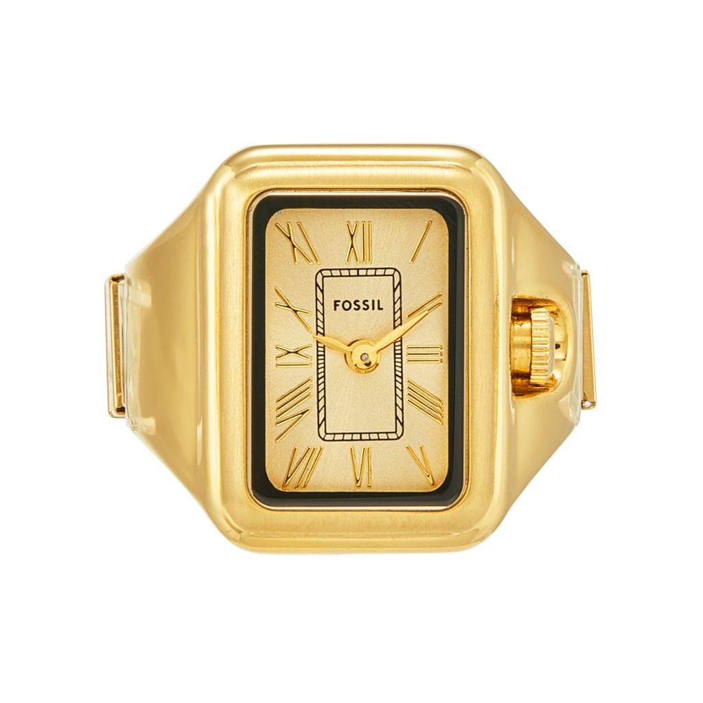 Nhẫn đồng hồ nữ Fossil RAQUEL WATCH RING ES5343 dây thép không gỉ - màu vàng