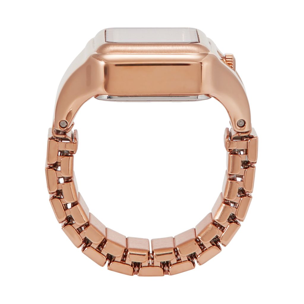 Nhẫn đồng hồ nữ Fossil RAQUEL WATCH RING ES5345 mặt 14MM dây thép không gỉ - màu vàng hồng