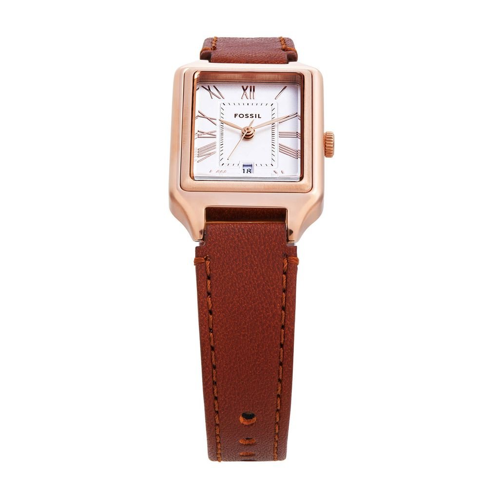 Đồng hồ nữ Fossil RAQUEL 23MM dây da nâu ES5377SET (đồng hồ + vòng tay)