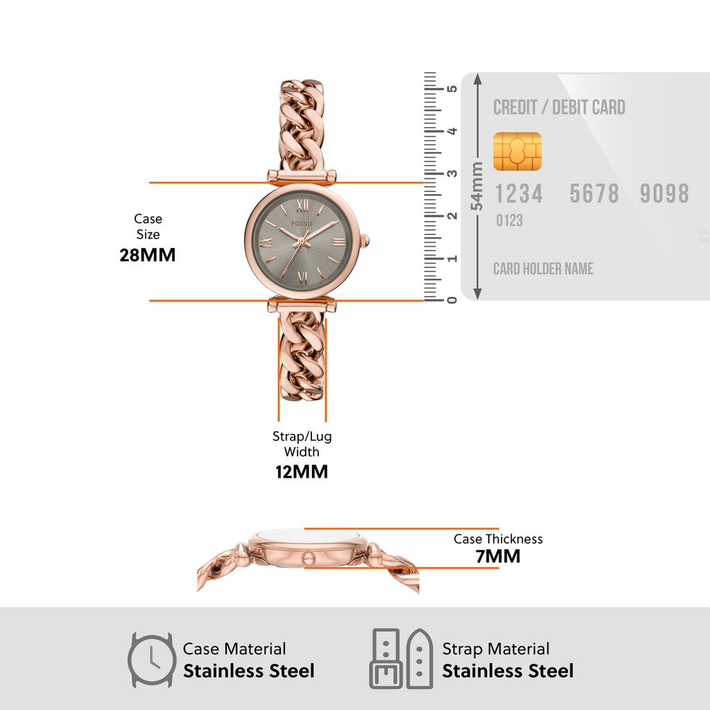 Đồng hồ nữ Fossil CARLIE ES5378SET - bộ đồng hồ và vòng tay