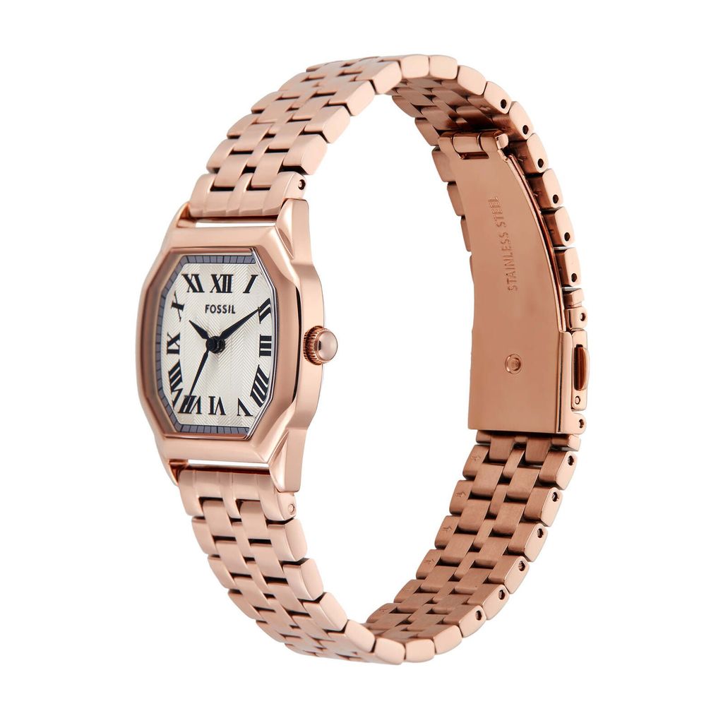 Đồng hồ nữ Fossil HARLOW OCTAGON dây thép không gỉ, mặt 27MM màu ROSE GOLD ES5386