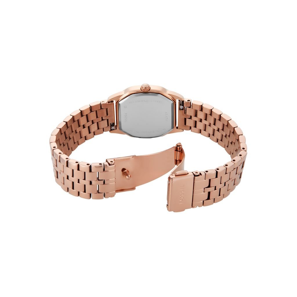 Đồng hồ nữ Fossil HARLOW OCTAGON dây thép không gỉ, mặt 27MM màu ROSE GOLD ES5386